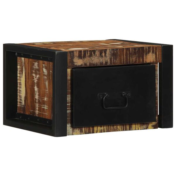 vidaXL Nachttische 2 Stk. Mehrfarbig 40x35x25 cm Altholz Massivholz