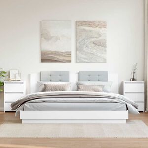 vidaXL Nachttische 2 Stk. Wei&szlig; 40x35x62,5 cm Holzwerkstoff