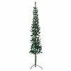 vidaXL K&uuml;nstlicher Halb-Weihnachtsbaum mit St&auml;nder Schlank Gr&uuml;n 150 cm