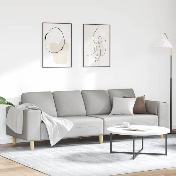 vidaXL Wohnzimmer Couch Wolkengrau 250 x 77 x 76 cm Polyester