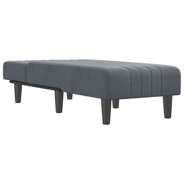 vidaXL Chaiselongue Dunkelgrau Samt