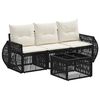vidaXL Gartensofa-set 4 Stk. Schwarz und Cremewei&szlig; Poly-Rattan