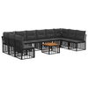 vidaXL Outdoor-Sofagarnitur 11 stk. Schwarz und Dunkelgrau Polyester