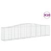 vidaXL Gabionen mit Hochbogen 10 Stk. 400x50x80/100cm Verzinktes Eisen