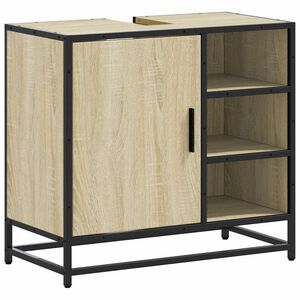 vidaXL Badezimmer-Waschbeckenschrank Sonoma-Eiche 65 x 33 x 60 cm Holzwerkstoff