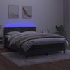 vidaXL Boxspringbett mit Matratze & LED Dunkelgrau 140x190 cm Samt