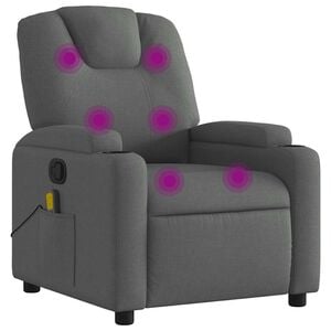 vidaXL Massage-Relaxsessel, Stoff, Dunkelgrau