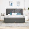 vidaXL Boxspringbett mit Matratze Dunkelgrau 90x190 cm Dunkelgrau