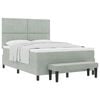 vidaXL Boxspringbett mit Matratze Hellgrau 140 x 200 cm Samt
