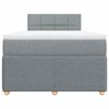 vidaXL Boxspringbett mit Matratze Hellgrau 120x190 cm Stoff