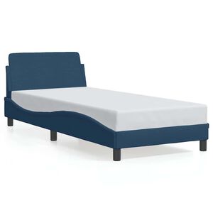 vidaXL Bettgestell mit Kopfteil "Dover" Blau 80x200 cm Stoff