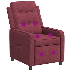 vidaXL Massagesessel mit Liegefunktion Weinrot 65 x 93 x 102 cm Stoff