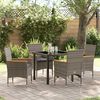 vidaXL Garten Essgruppe mit Kissen 5 pcs Grau Poly-Rattan