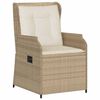 vidaXL 3-tlg. Garten-Lounge-Set mit Kissen Beige Poly Rattan