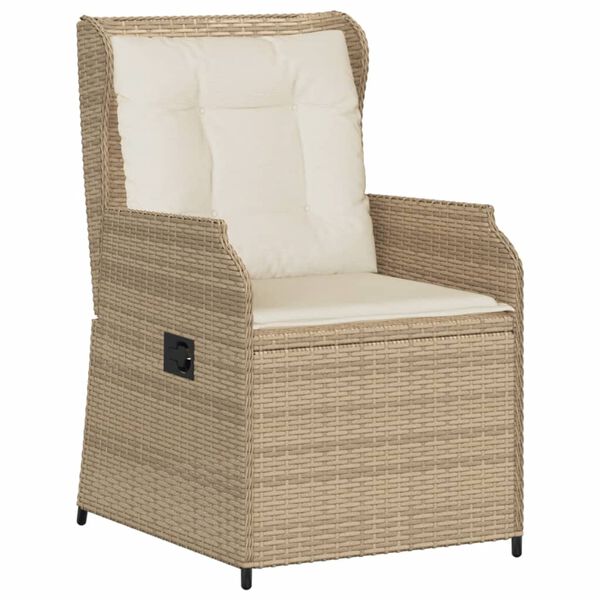 vidaXL 3-tlg. Garten-Lounge-Set mit Kissen Beige Poly Rattan