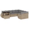 vidaXL 10-tlg. Garten-Sofagarnitur mit Kissen Beige Poly Rattan
