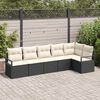vidaXL Sofa Set 6 pcs Schwarz Poly-Rattan