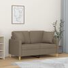 vidaXL 2-Sitzer-Sofa mit Kissen Taupe 120 cm Stoff