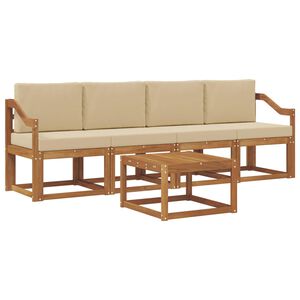 vidaXL Outdoor-Sofagarnitur mit Kissen 5 pcs Natur und Beige