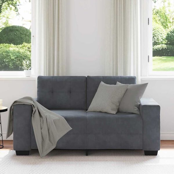 vidaXL Zweisitzer-Sofa Dunkelgrau 160x77x82 cm Samt
