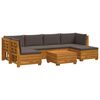 vidaXL Outdoor-Sofagarnitur mit Kissen 7 St&uuml;ck Braun Massivholz Akazie