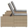 vidaXL Sonnenliegen 2 Stk. mit Tisch Beige Poly Rattan