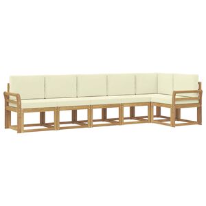 vidaXL Outdoor-Sofagarnitur 6 stk. Wei&szlig; und Creme Polyester
