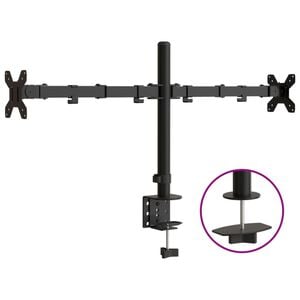vidaXL Tischhalterung f&uuml;r 2 Monitore Schwarz Stahl VESA 75/100 mm