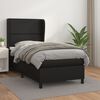 vidaXL Boxspringbett mit Matratze Schwarz 90x190 cm Kunstleder