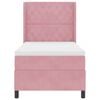 vidaXL Boxspringbett mit Matratze mit Kopfteil Rosa 90 x 190 cm Samt