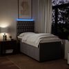 vidaXL Boxspringbett mit Matratze Taupe 80x200 cm Stoff