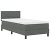 vidaXL Boxspringbett mit Matratze Dunkelgrau 90 x 190 cm Stoff