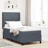 vidaXL Boxspringbett mit Matratze Dunkelgrau 90 x 200 cm Samt