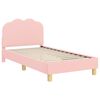 vidaXL Kinderbettgestell mit Kopfteil Rosa 80 x 160 cm Boucl&eacute;