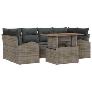 vidaXL Garten-Sofa-Set mit Kissen 7 pcs Grau