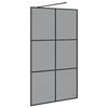 vidaXL Walk-in Duschwand Schwarz 115 x 195 cm Geh&auml;rtetes Glas