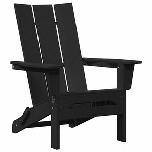 vidaXL Klappbarer Adirondack-Stuhl Schwarz 80,5 x 74,5 x 92 cm HDPE