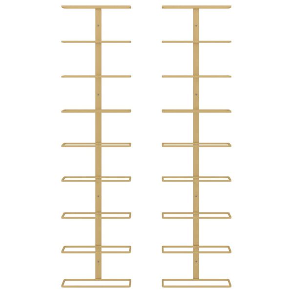 vidaXL Wand-Weinregale für 9 Flaschen 2 Stk. Golden Eisen