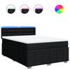 vidaXL Boxspringbett mit Matratze Schwarz 140x190 cm Stoff