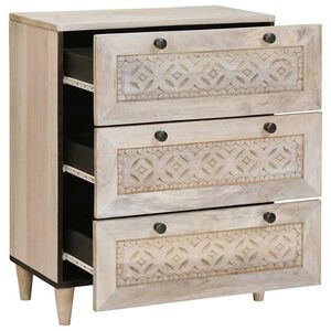 vidaXL Sideboard Wei&szlig; 60 x 33 x 75 cm massives Mangoholz