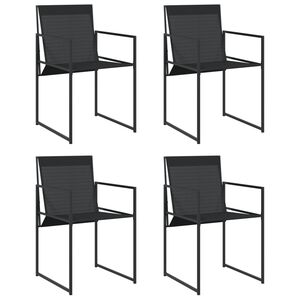 vidaXL Gartenst&uuml;hle 4 Stk. Schwarz Stahl und Textilene