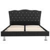 vidaXL Bett mit Matratze Dunkelgrau Stoff 140 x 200 cm