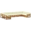 vidaXL Sofagarnituren 10 stk. Natur und Creme Massivholz Akazie