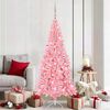 vidaXL Weihnachtsbaum mit 300 LEDs mit St&auml;nder Rosa 180 cm PVC