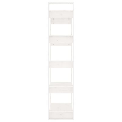 vidaXL Bücherregal/Raumteiler Weiß 80x35x160 cm Massivholz