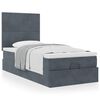 vidaXL Ottoman-Bett mit Matratzen Dunkelgrau 80x200 cm Samt