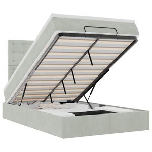 vidaXL Ottoman-Bett mit Matratzen Hellgrau 120x190 cm Samt