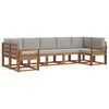 vidaXL Outdoor-Sofagarnitur mit Kissen 7 pcs Nat&uuml;rlich und Hellgrau