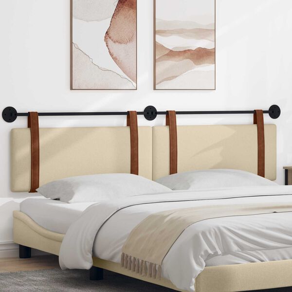 vidaXL H&auml;ngevorderseite Wandmontiert Creme 210 x 55 x 5 cm Antikes PU