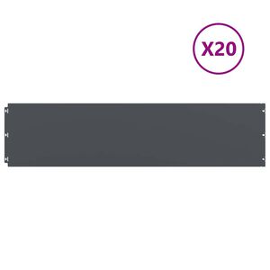 vidaXL Rasenkanten 20 Stk. Anthrazit 25x103 cm Kaltgewalzter Stahl